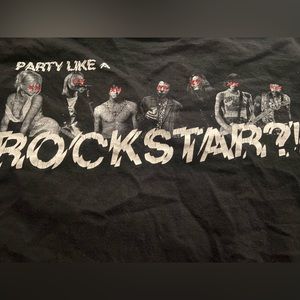 Thrifted, size L, black white and red shirt with graphic. Fits medium well also.